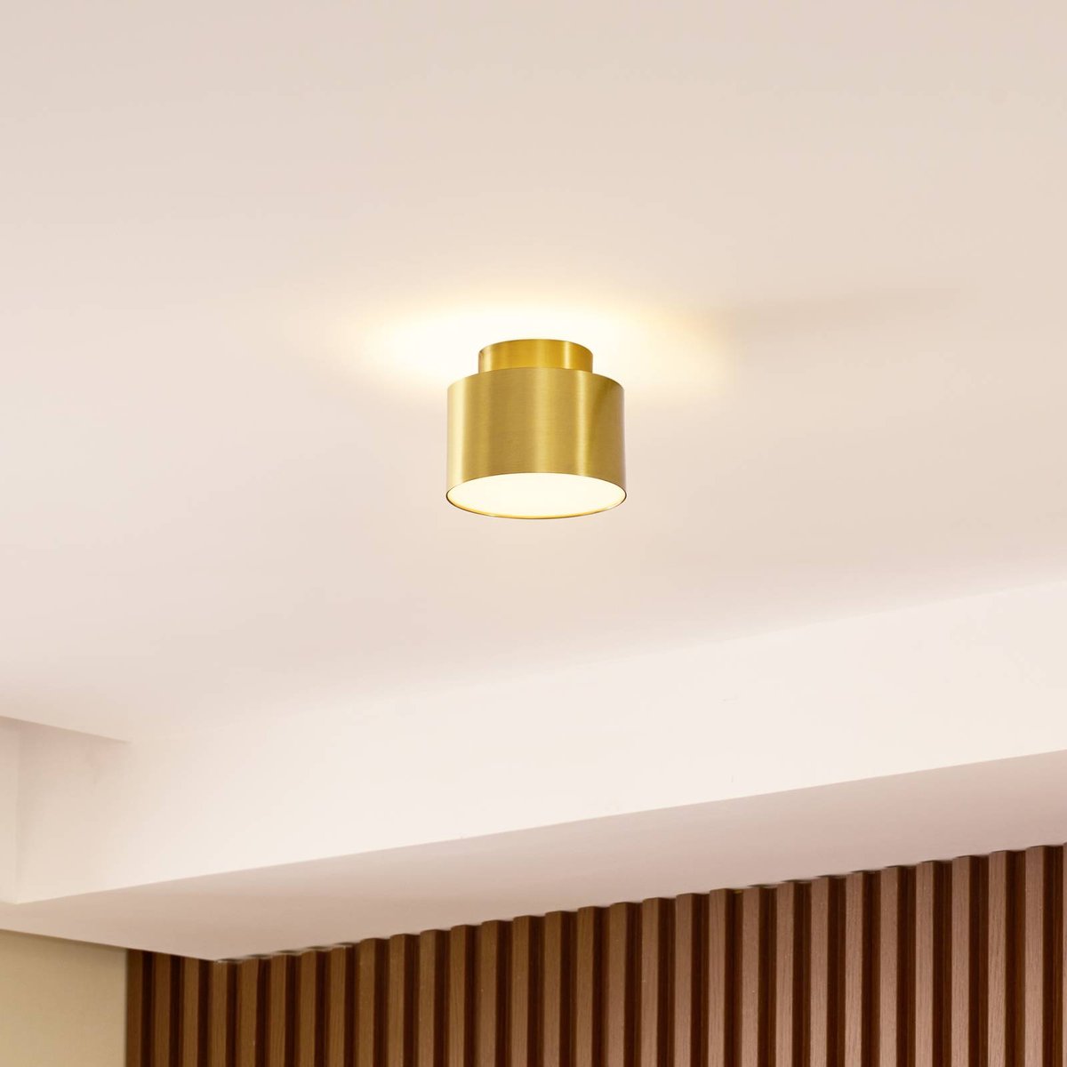 Plafonnier en aluminium moderneLED, Nivoria or, LINDBY