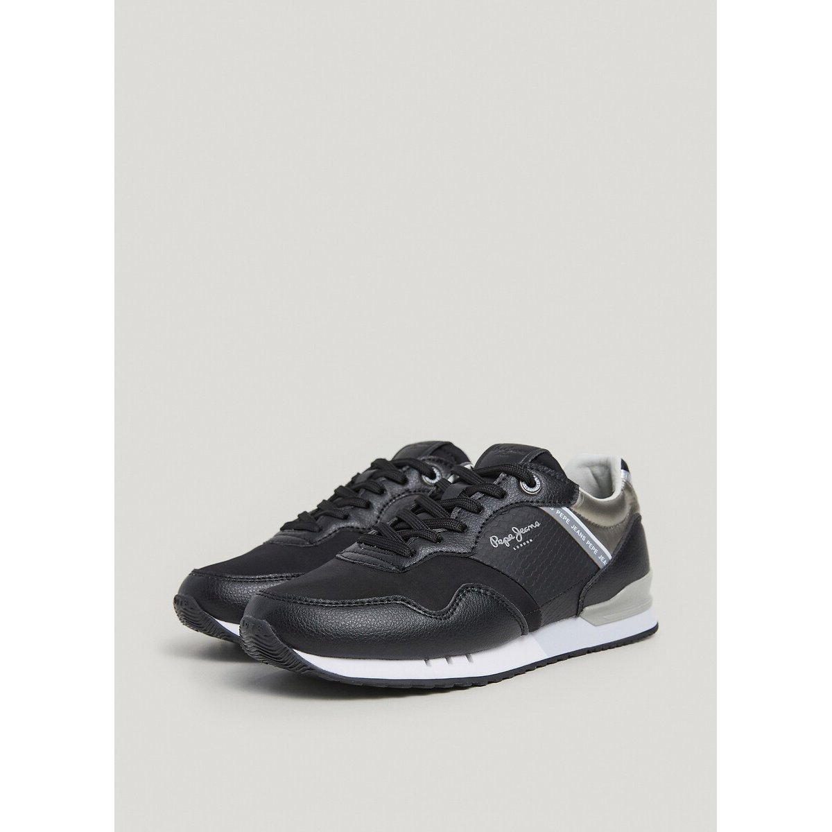 Baskets basses London Snake W noir, PEPE JEANS