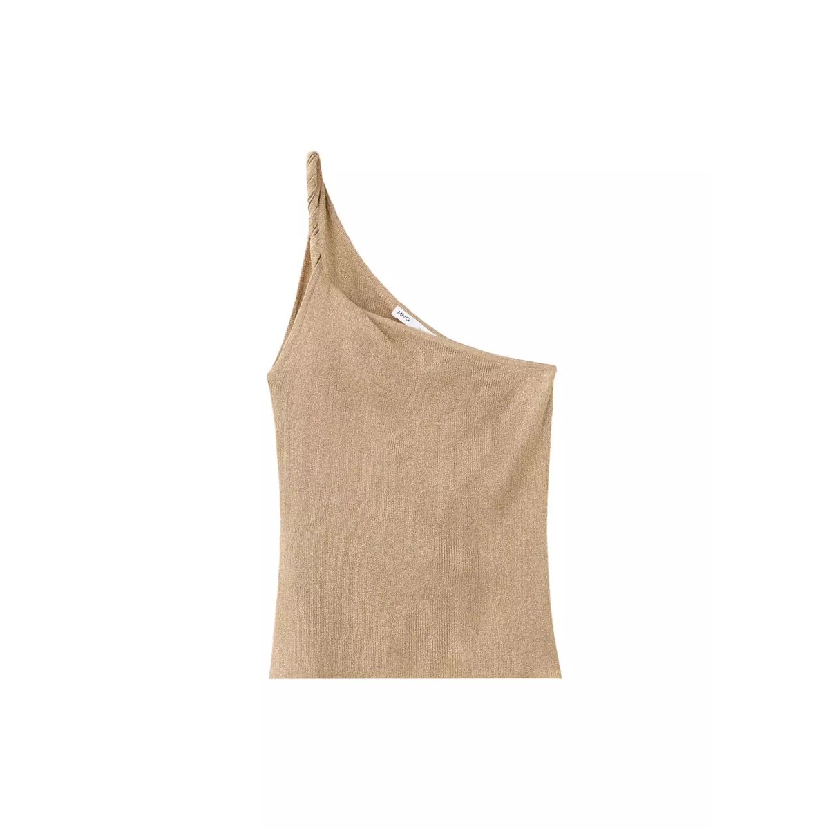 Top maille asymétrique or, MANGO