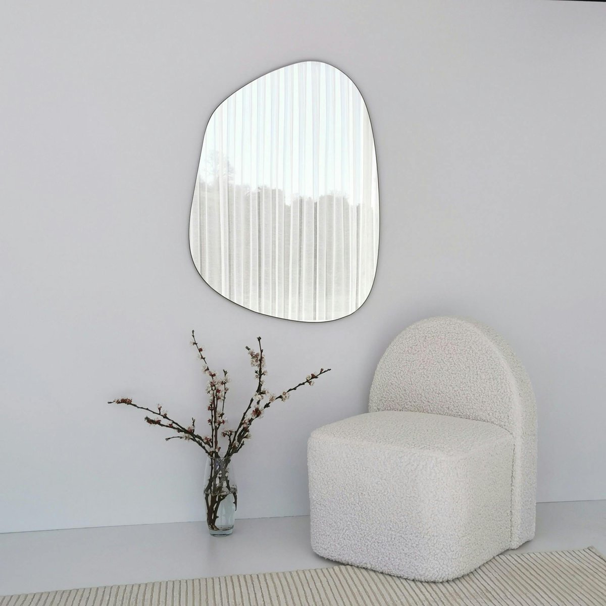 Miroir design organique 75 cm, forme libre CODY noir, PIER IMPORT