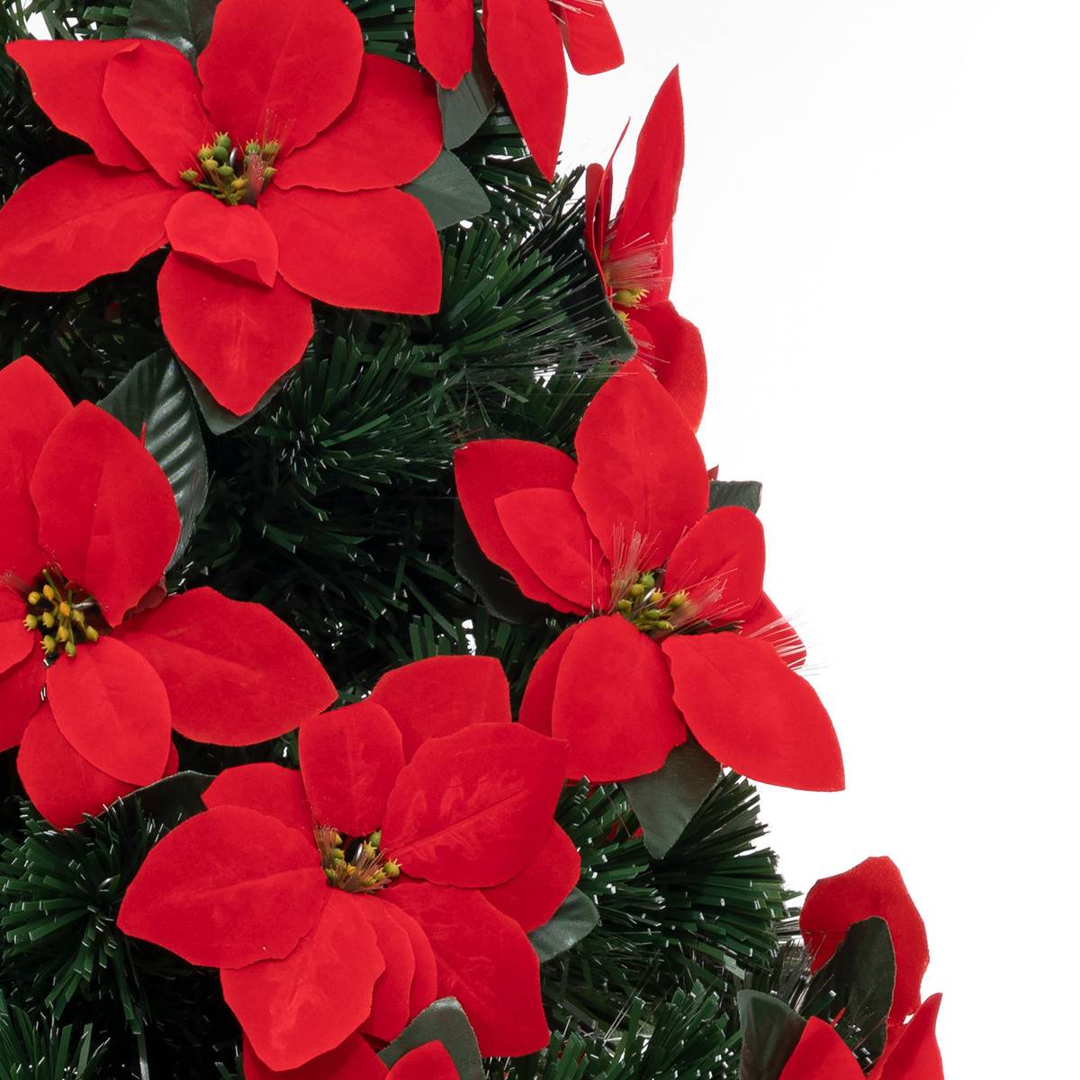Sapin lumineux Riga 50 fibre optique H120 cm rouge, FEERIC LIGHTS & CHRISTMAS
