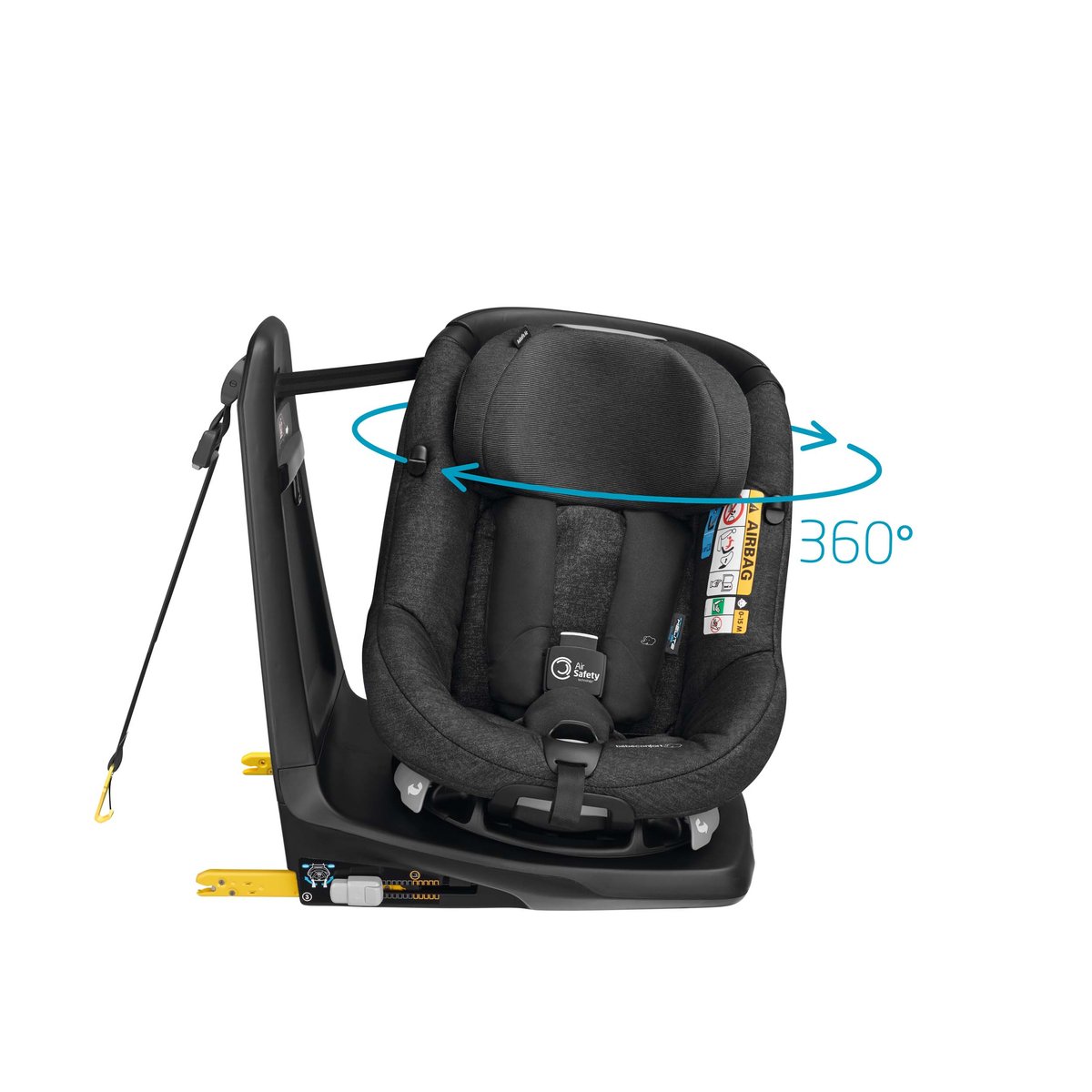 Siège auto pivotant Isofix avec airbags AxissFix Air noir nomade, BEBECONFORT
