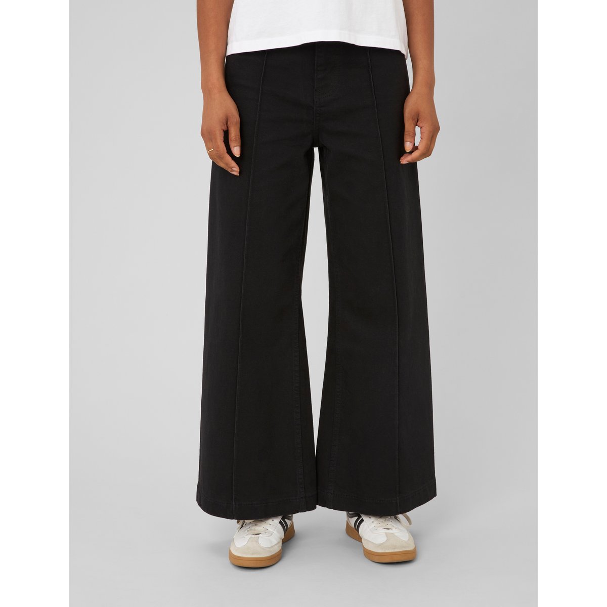 Jean wide leg surpiqures noir, BZB