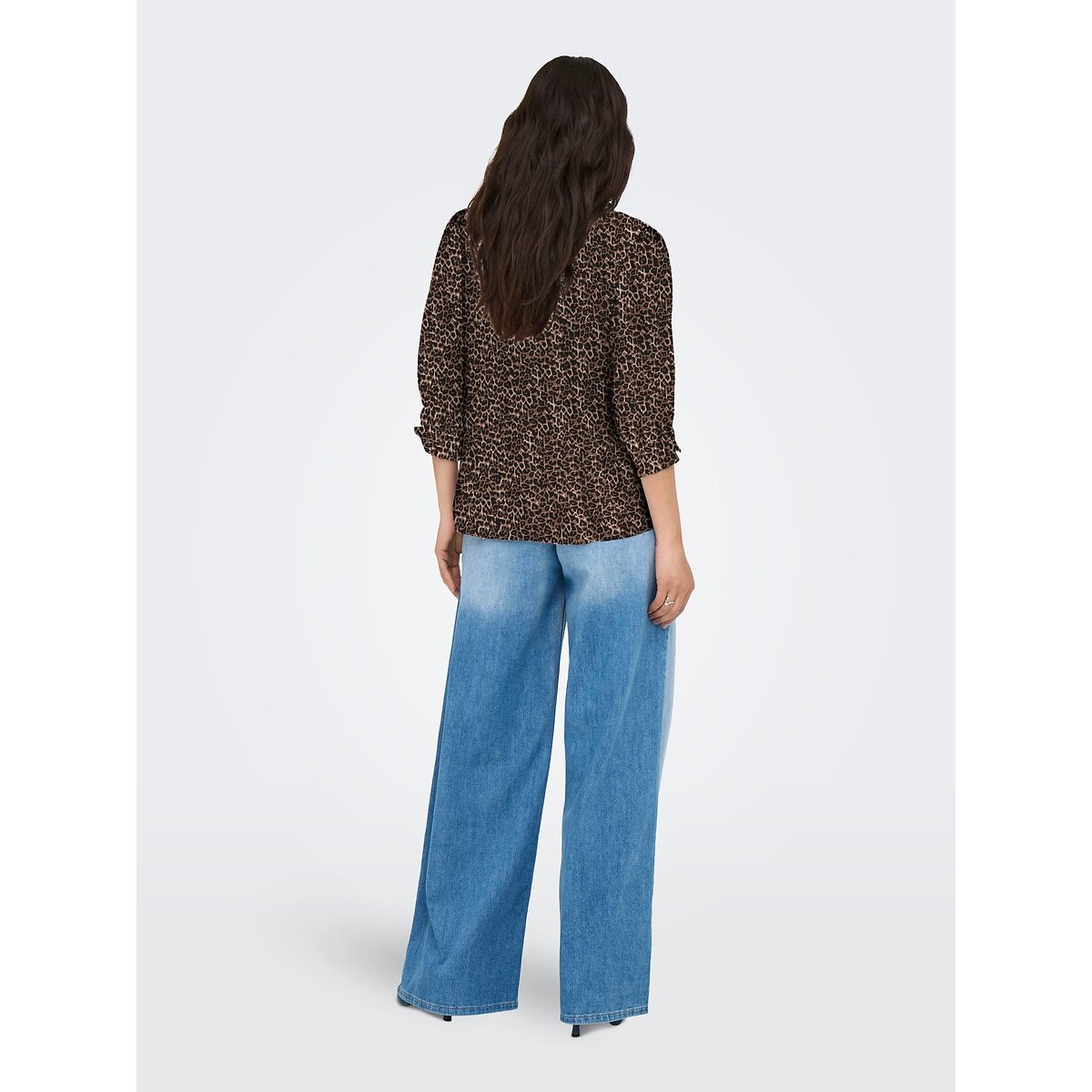 Camicetta, stampa a pois, maniche a 3/4 fantasia leopardata, ONLY