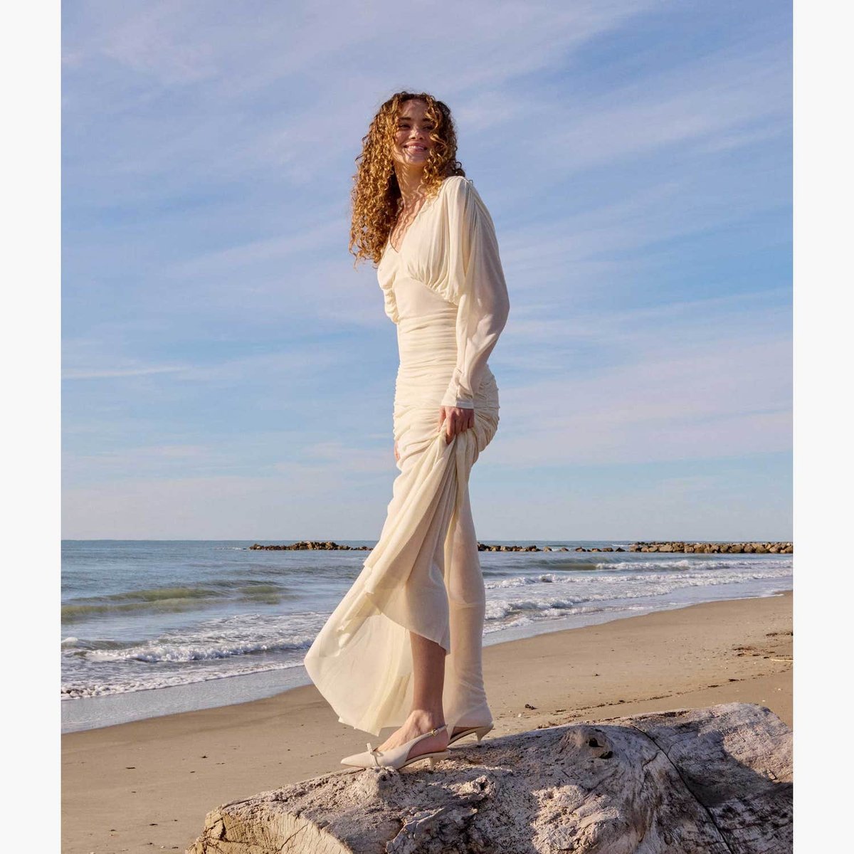 Escarpin en cuir DENISE blanc ecru, BOCAGE
