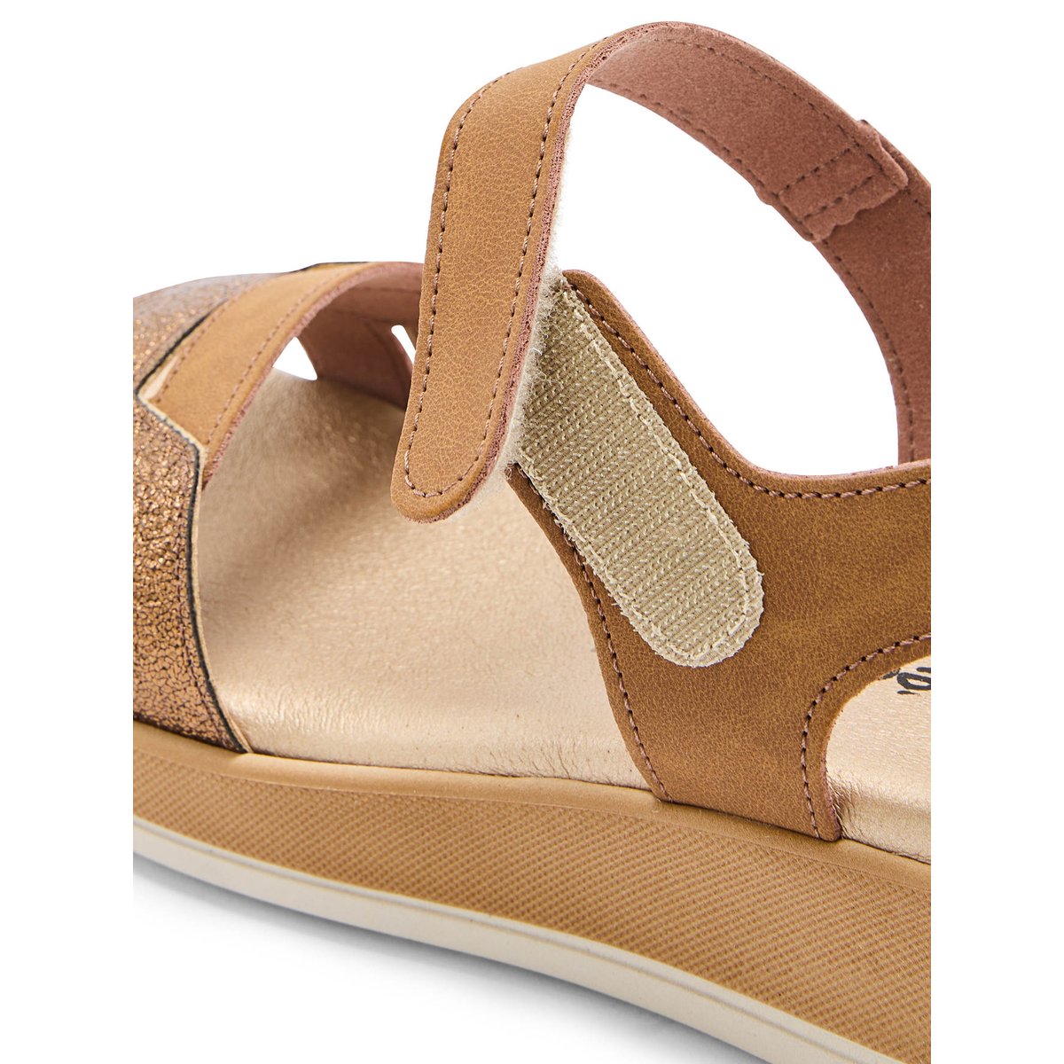 Sandales à scratch femme marron, PEDICONFORT