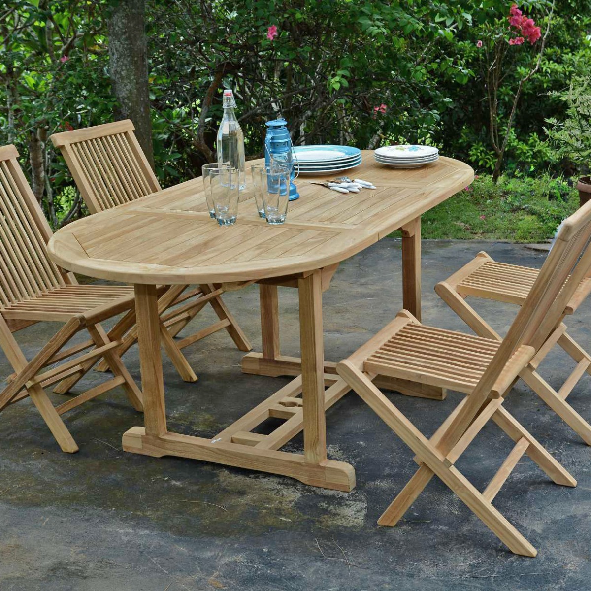 Salon de jardin en teck massif Hawai, 4 places naturel, TECK ATTITUDE
