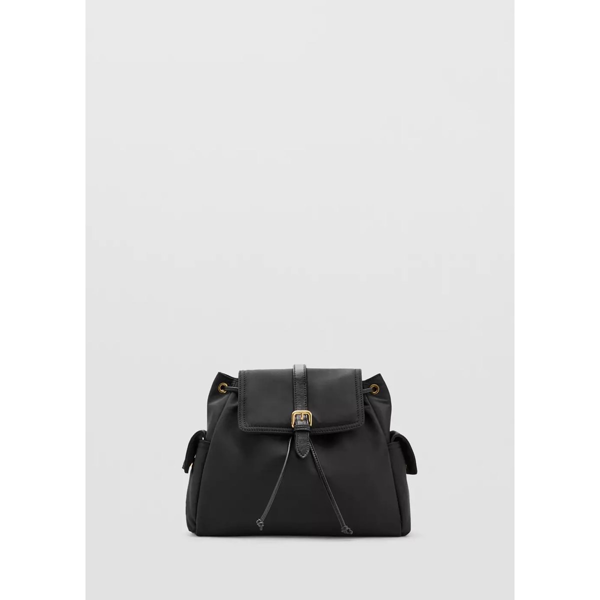 Sac à dos avec poches et boucle de fermeture noir, MANGO