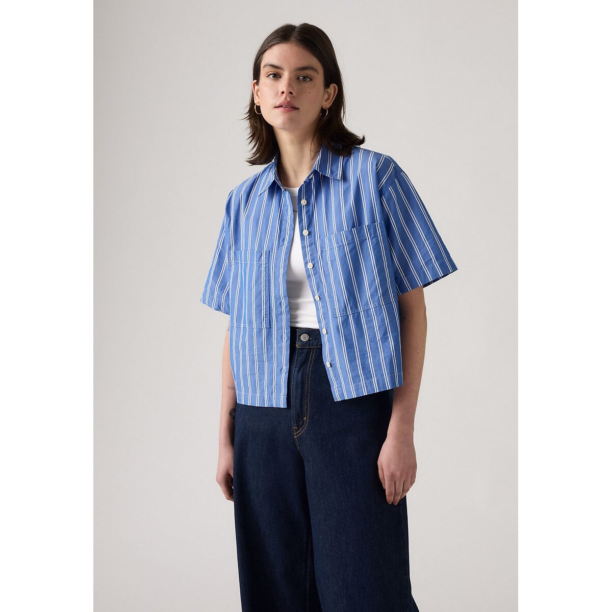 Chemise manches courtes rayé bleu/blanc, LEVI'S