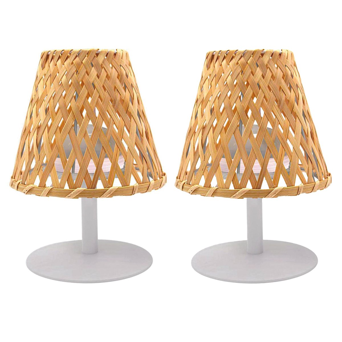 Lot de 2 lampes de table sans fil 2x IBIZA beige, LUMISKY