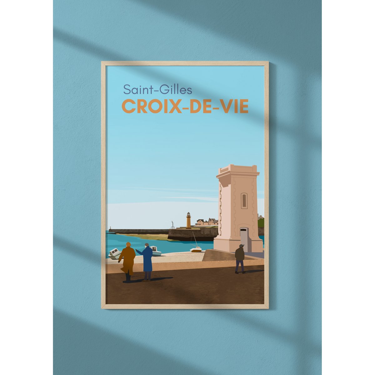 Affiche ville Saint-Gilles-Croix-de-Vie blanc, L'AFFICHERIE