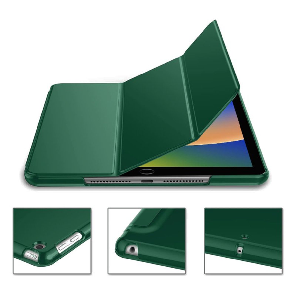 Etui Smart Cover à rabat avec support pour iPad 10.2 (2019-2021) vert, EVETANE