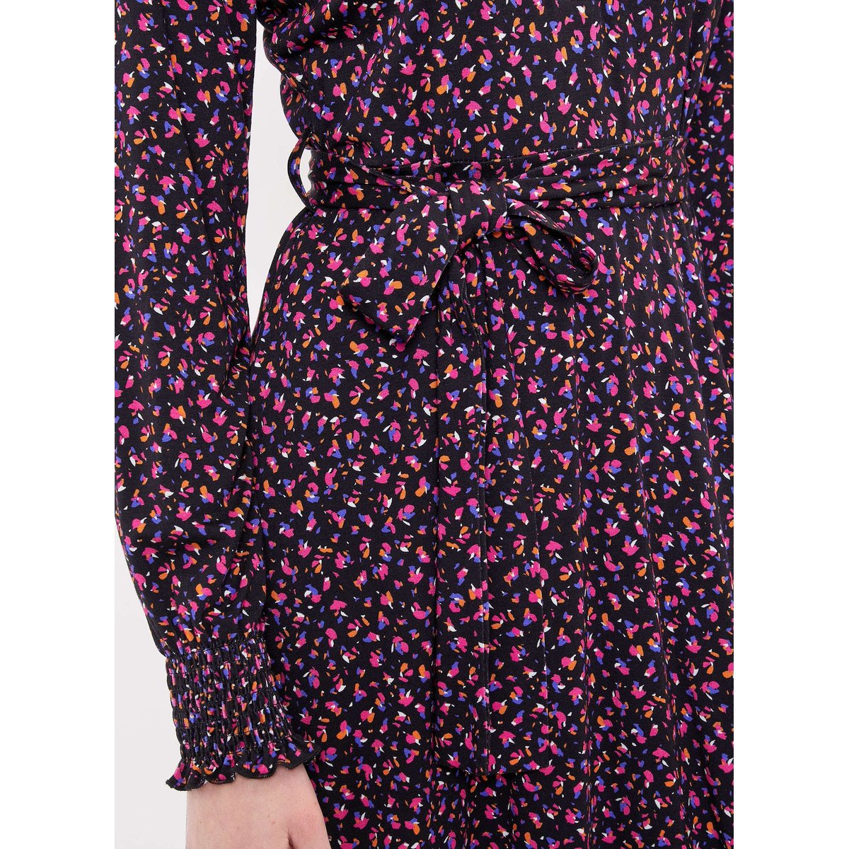 Robe chemise imprimée en maille EZO violet foncé, PRINCESSE NOMADE