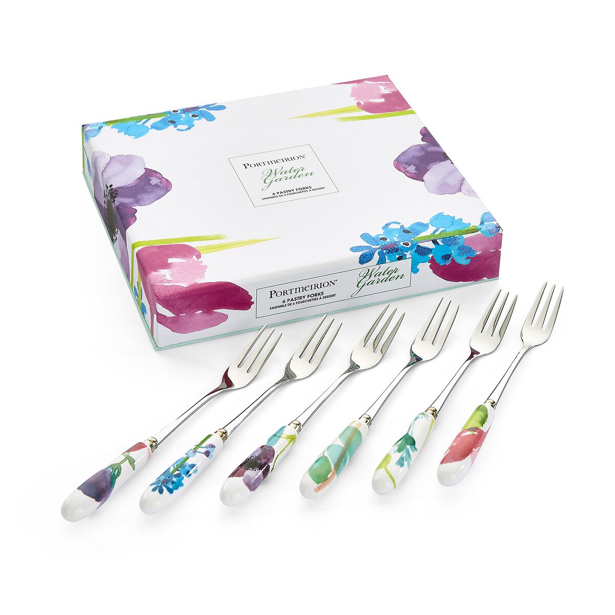 6-Piece Water Garden Pastry Forks Set multi-coloured, PORTMEIRION