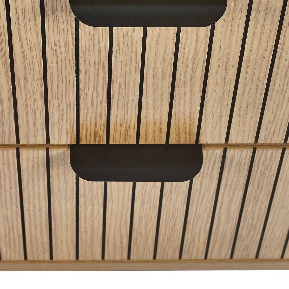 Gia Slatted Oak 2 Drawer Bedside oak, SO'HOME
