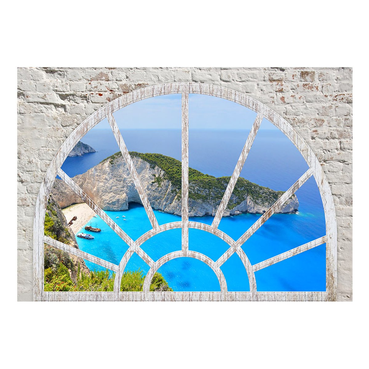 Papier peint intissé panoramique Paysage Look At The Island Of Dreams bleu, EDEN