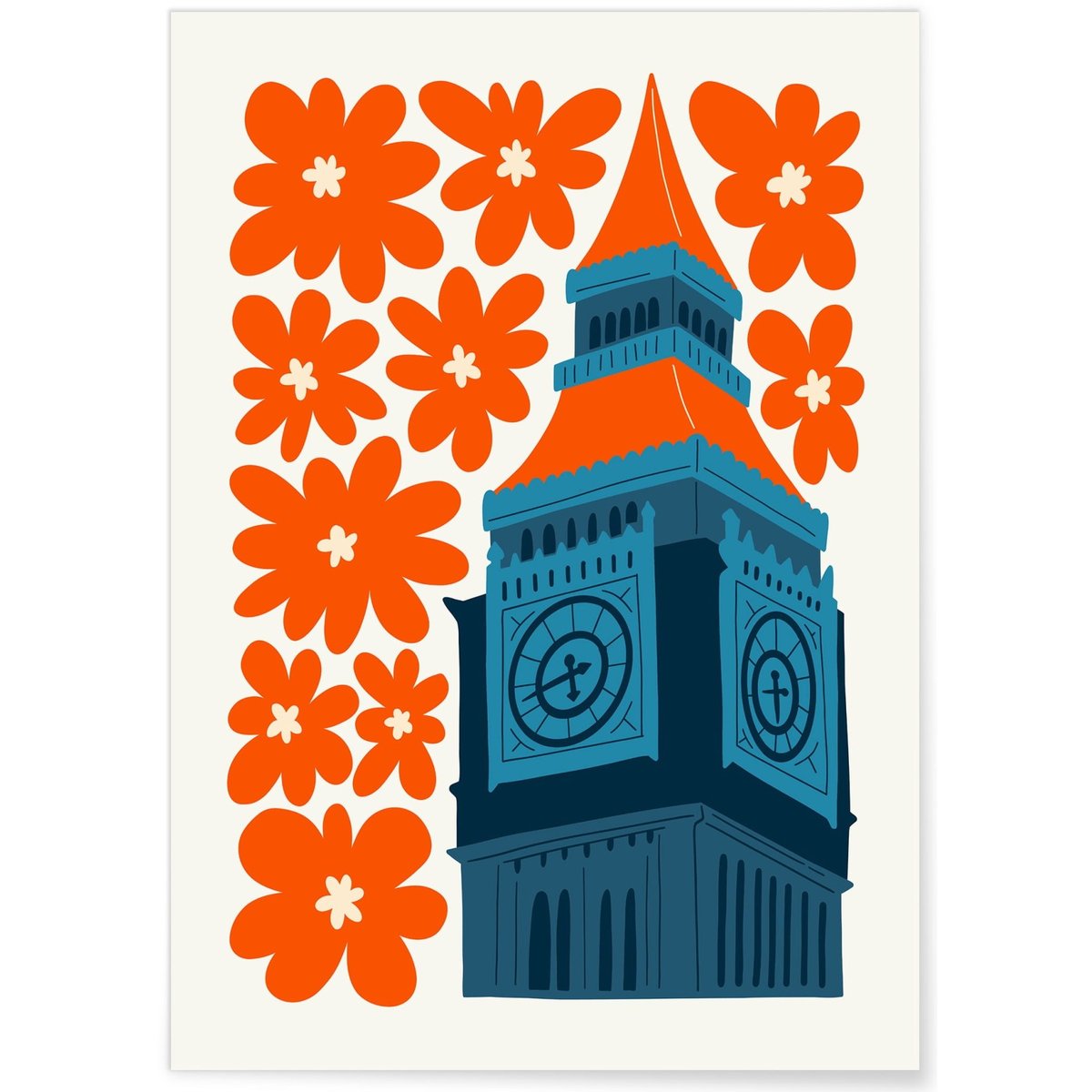 Affiche Londres Big Ben blanc, L'AFFICHERIE