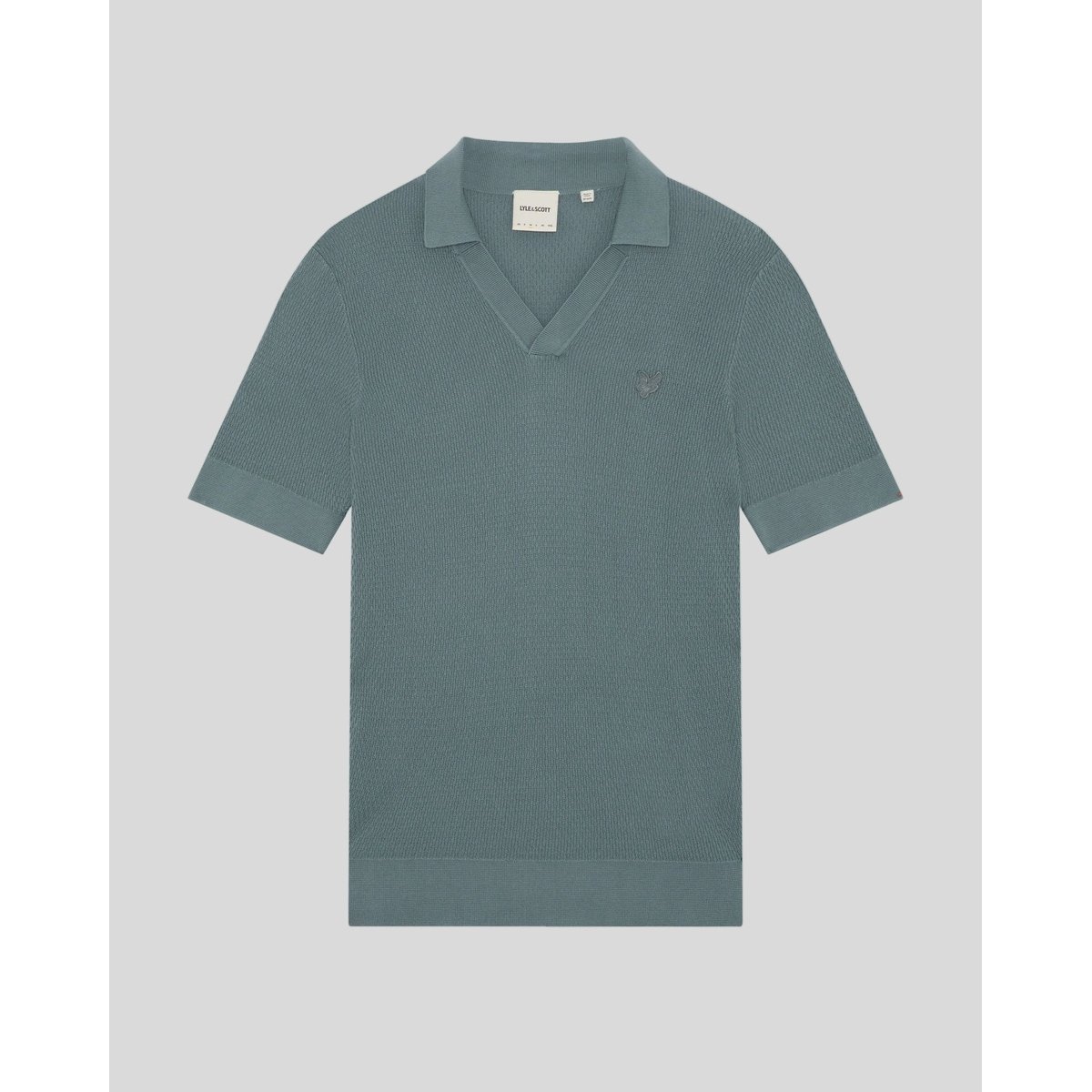 Polo col ouvert fin en maille bleu fer, LYLE & SCOTT