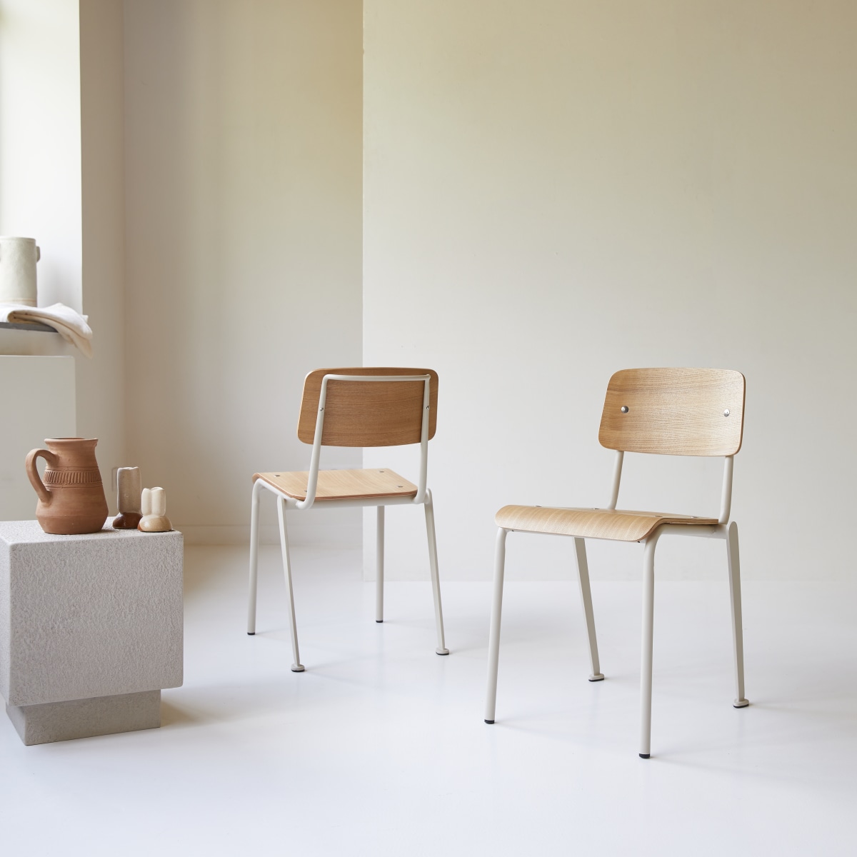 Chaise en Frêne, MIO beige, TIKAMOON