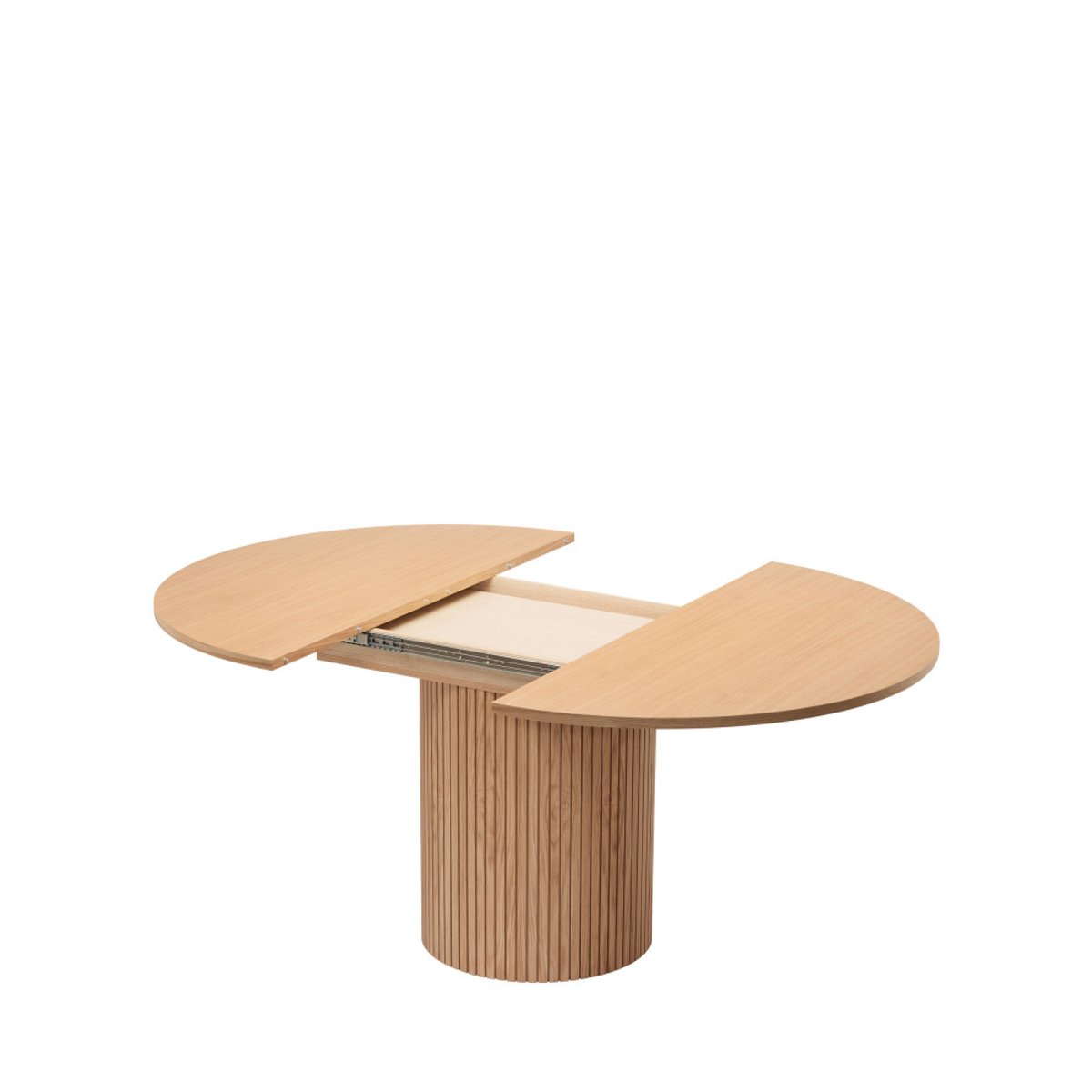 Table à manger extensible 4 à 6 personnes en bois  120-160x120cm- TOSCANA bois clair, WOODMAN