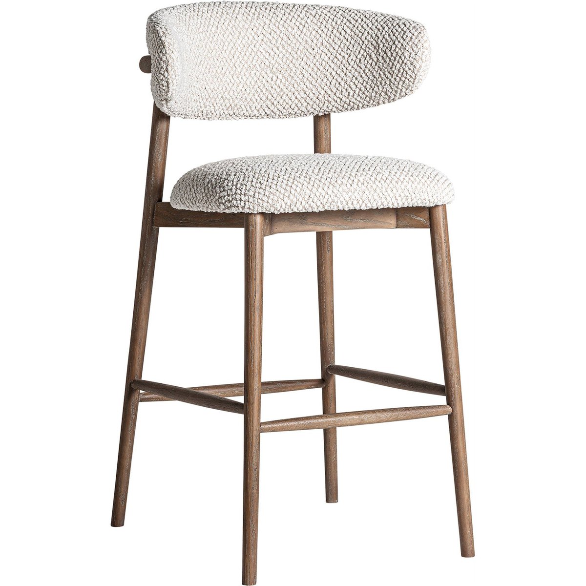 Tabouret contemporain en bois de frêne marron bois naturel, RECOLLECTION