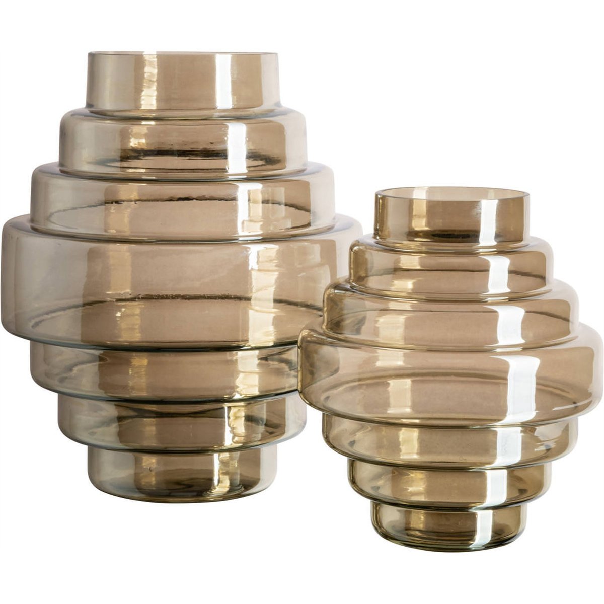 Vase en verre sculptural fumé, RECOLLECTION
