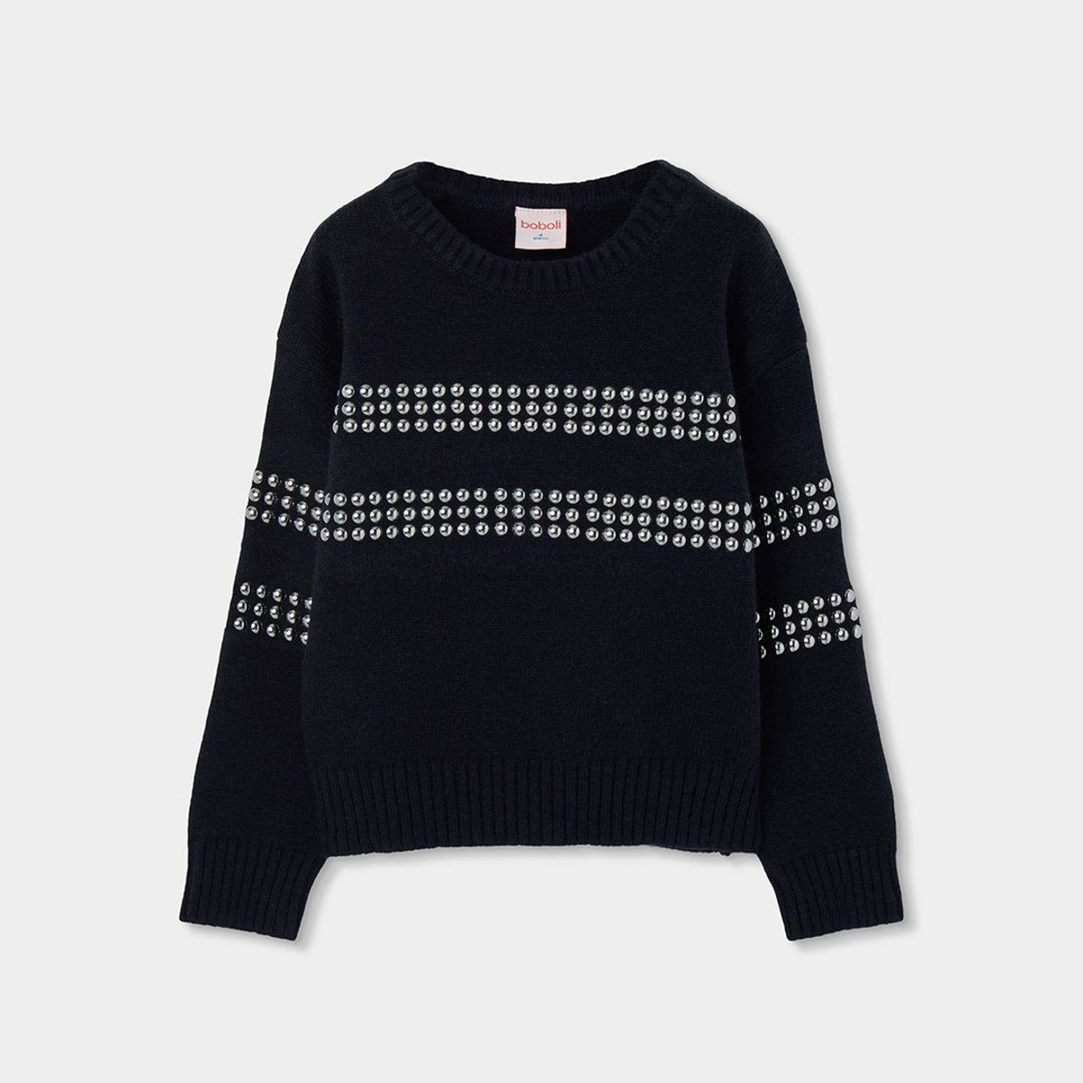 Pull fille avec clous noir, BOBOLI