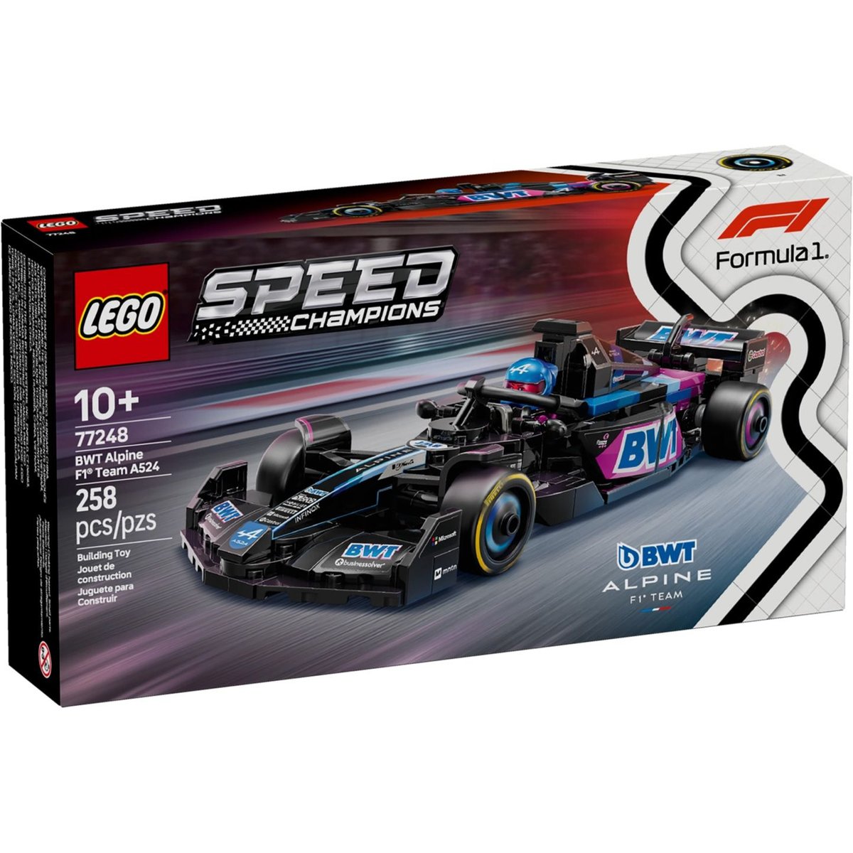 LEGO Speed Champions - Voiture F1 BWT Alpine Team A524 - Modèle de Course 2024 noir, LEGO