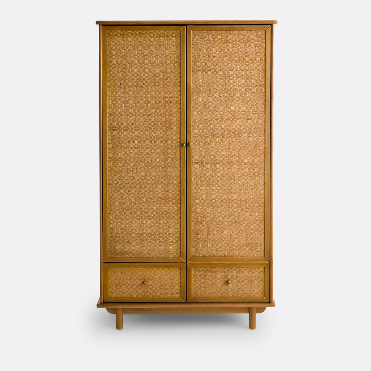 Armoire pin massif et cannage, Orient pin ciré, LA REDOUTE INTERIEURS