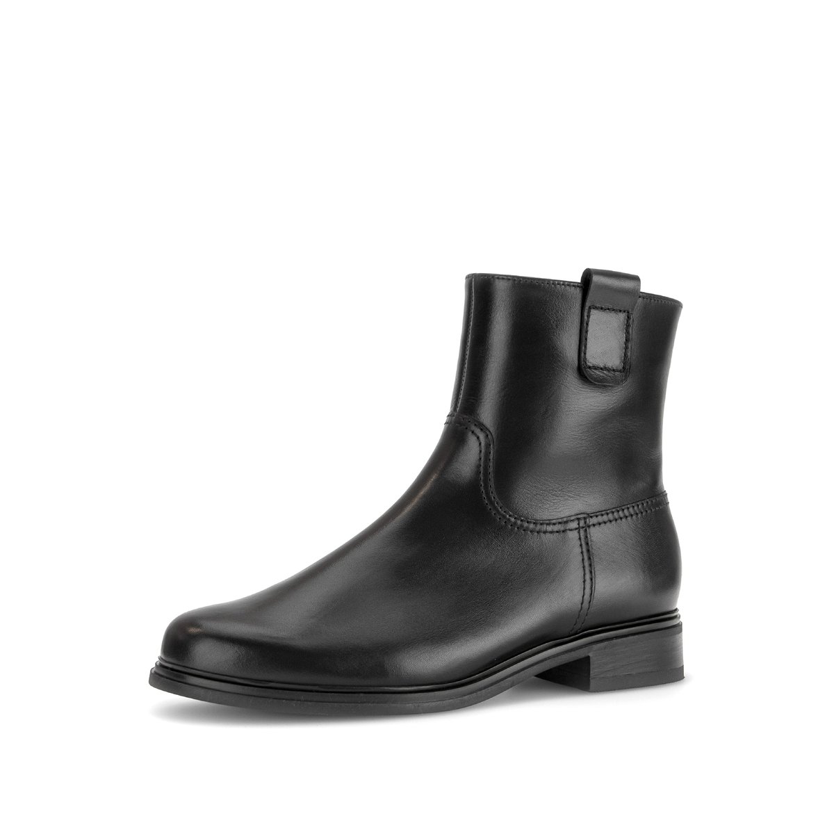 Bottines en cuir lisse à talon décroché noir lisse, GABOR
