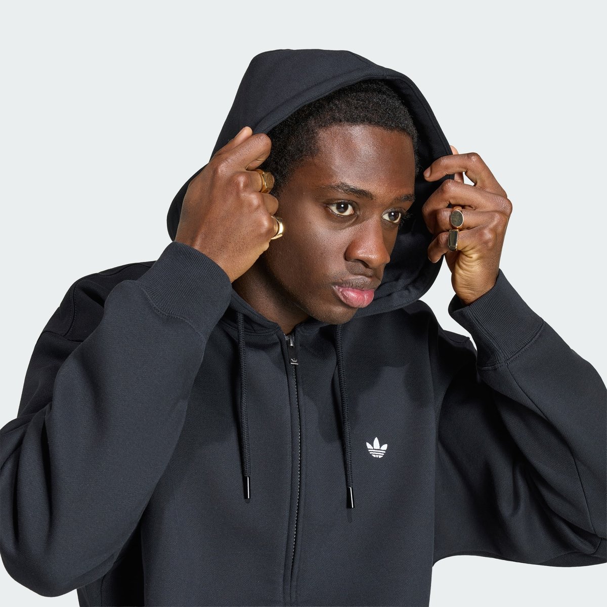 Veste À Capuche Zip Intégral Large Trèfle Essentials Veste À Capuche Zip Intégral Large Trèfle Essentials black, adidas Originals