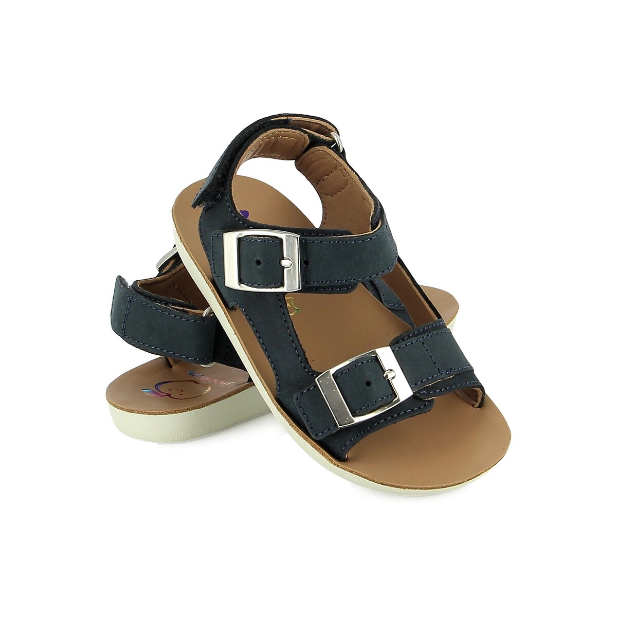 Kids Goa Boy Touch 'n' Close Leather Sandals navy blue, SHOO POM