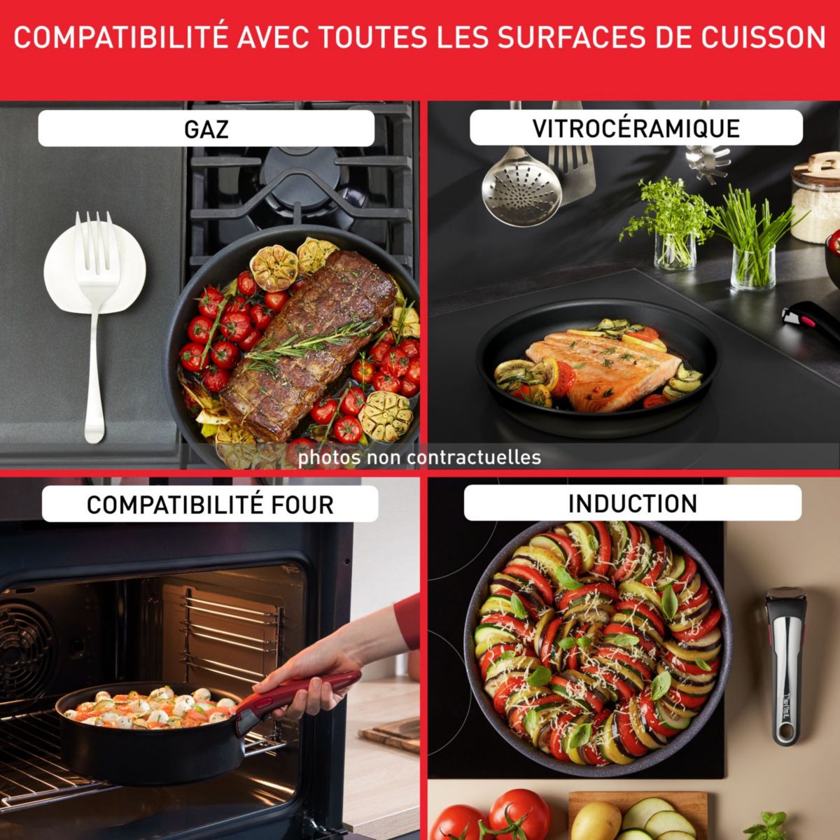 Batterie de cuisine Ingenio Generous Cook 6 pcs L3129102 couleur unique, TEFAL