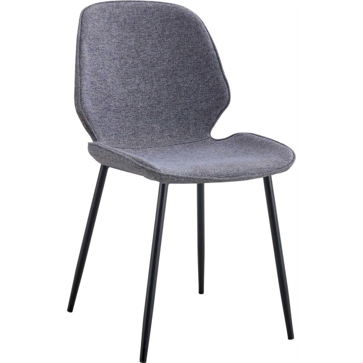 Chaise rembourrée chenille collection RABLART gris foncé et noir, RECOLLECTION