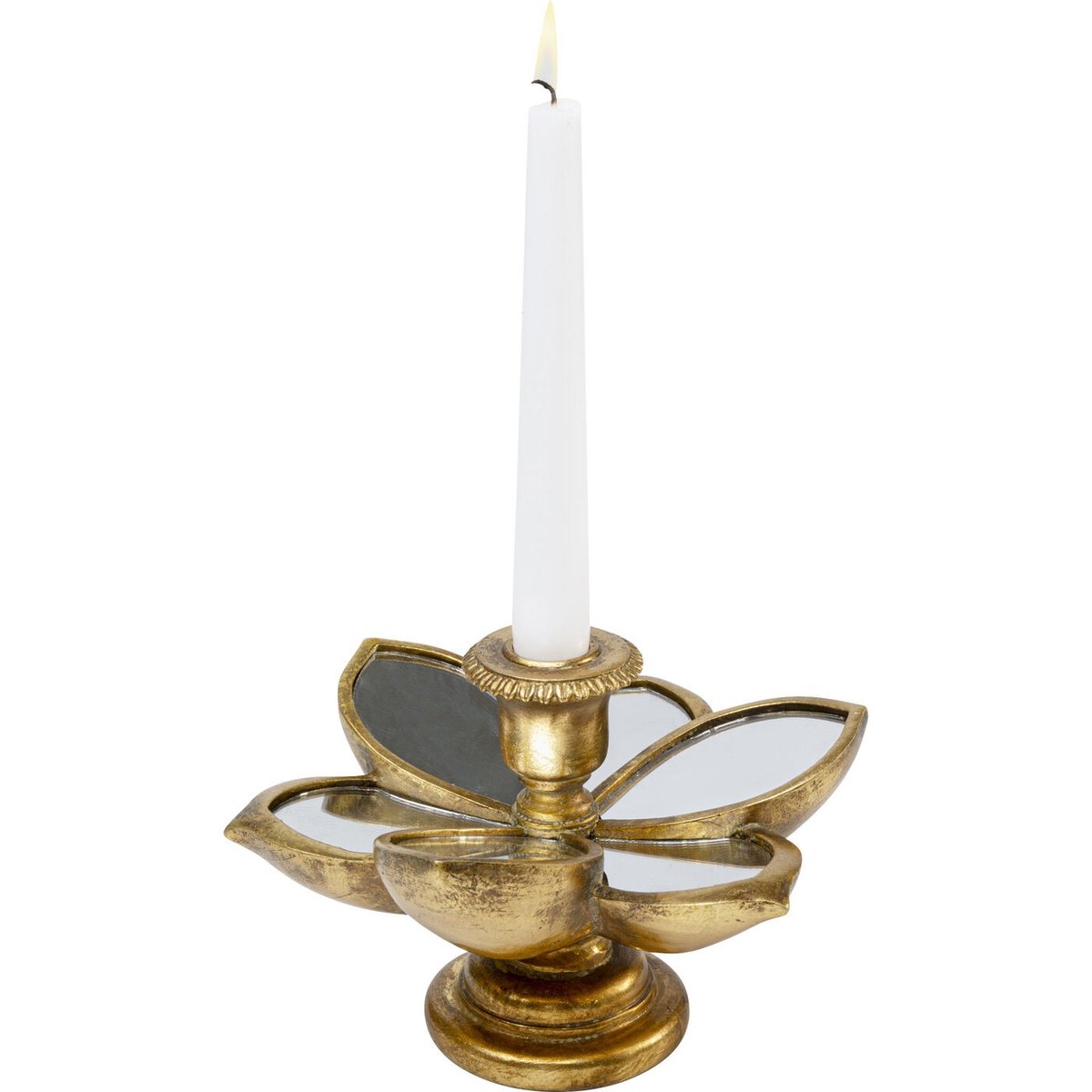 Bougeoir fleur dorée 12cm or, KARE DESIGN