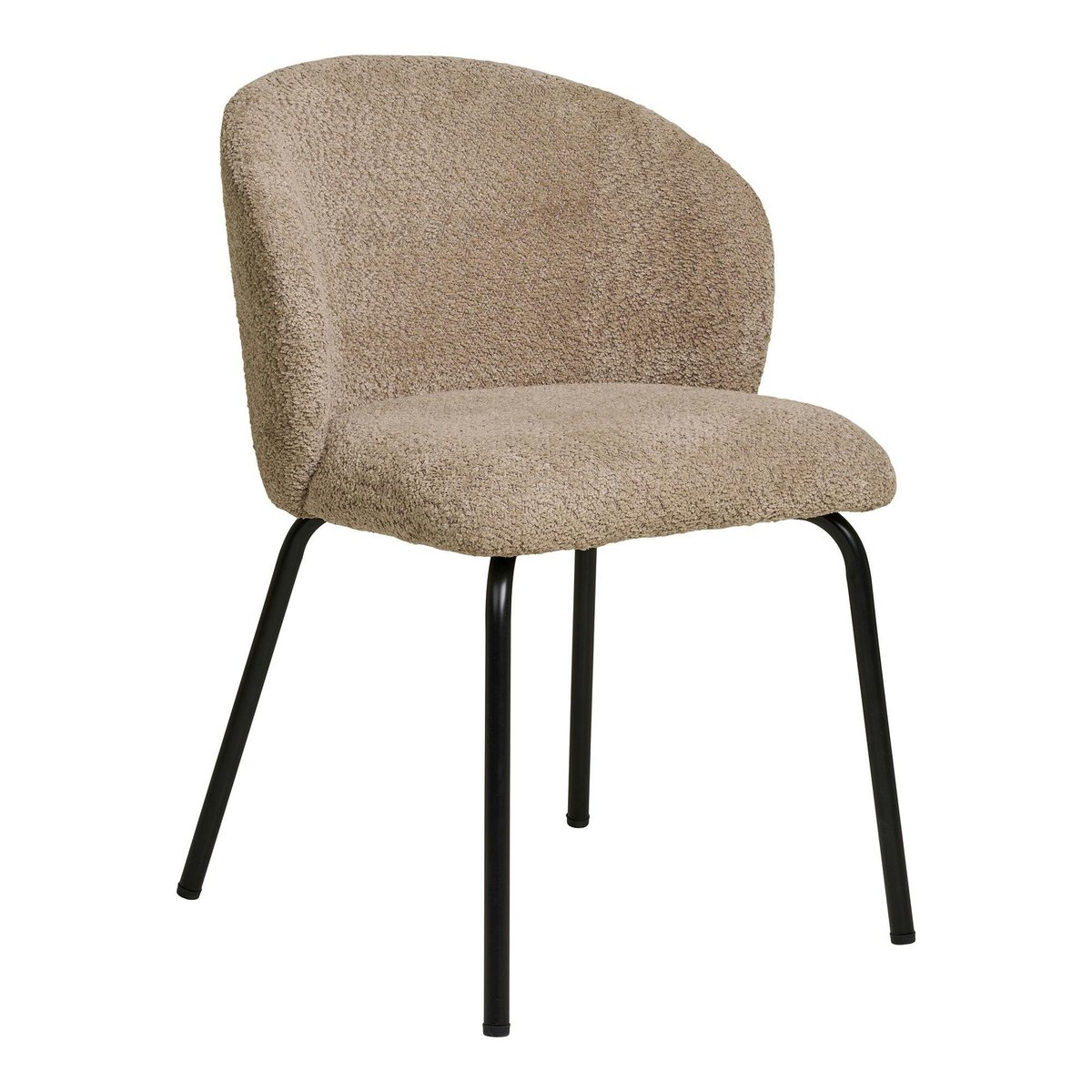 Chaise beige en bouclette avec dossier rond (lot de 2) MONTREUX beige, PIER IMPORT