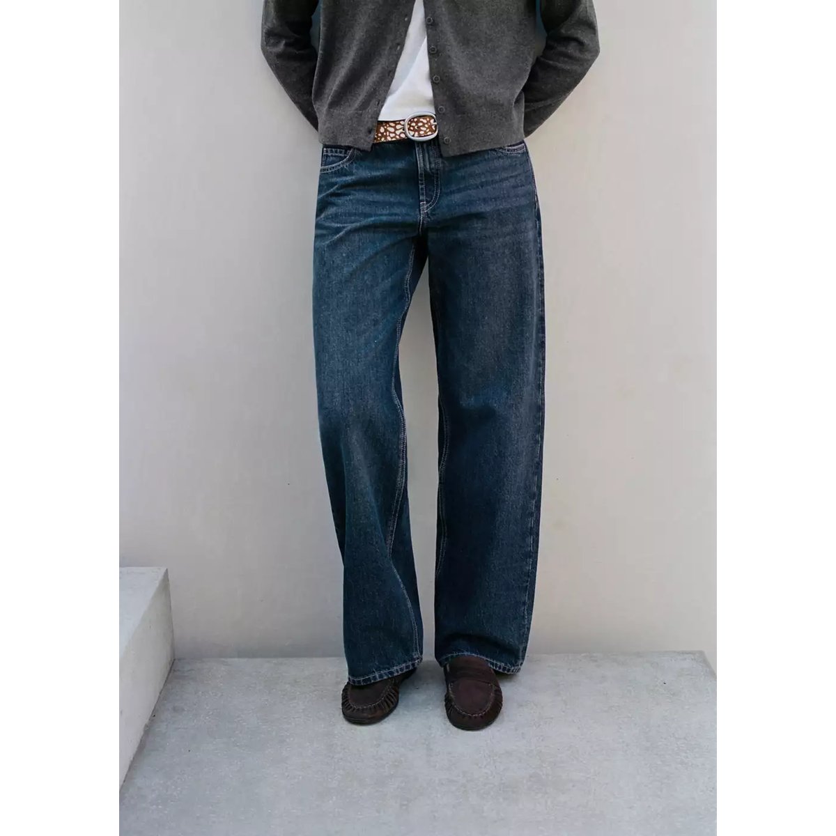 Jean droit low waist bleu foncé, MANGO TEEN