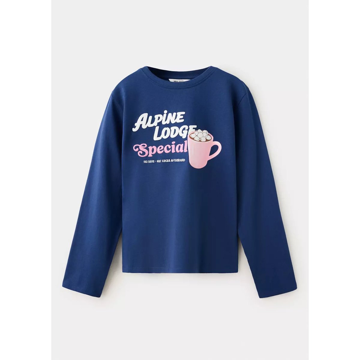 T-shirt coton détail imprimé bleu marine, MANGO KIDS