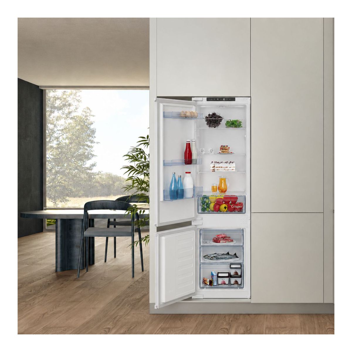 Réfrigérateur combiné encastrable BCSA285K4SNLH intégrable, BEKO