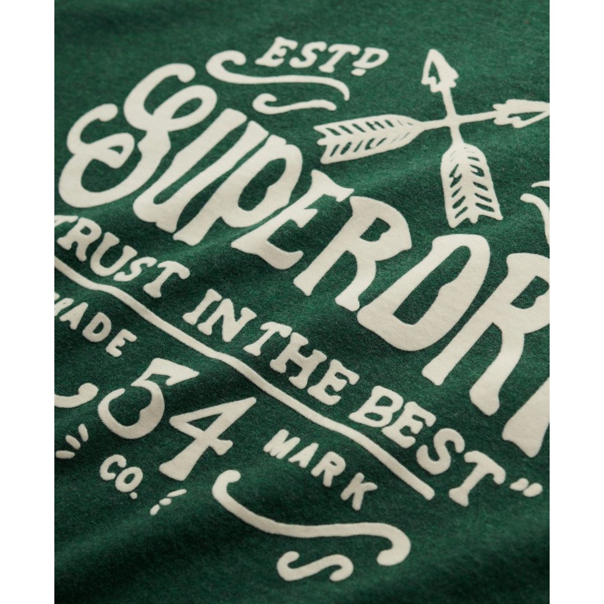 T-shirt floqué décontracté Outdoor vert pitch chiné, SUPERDRY