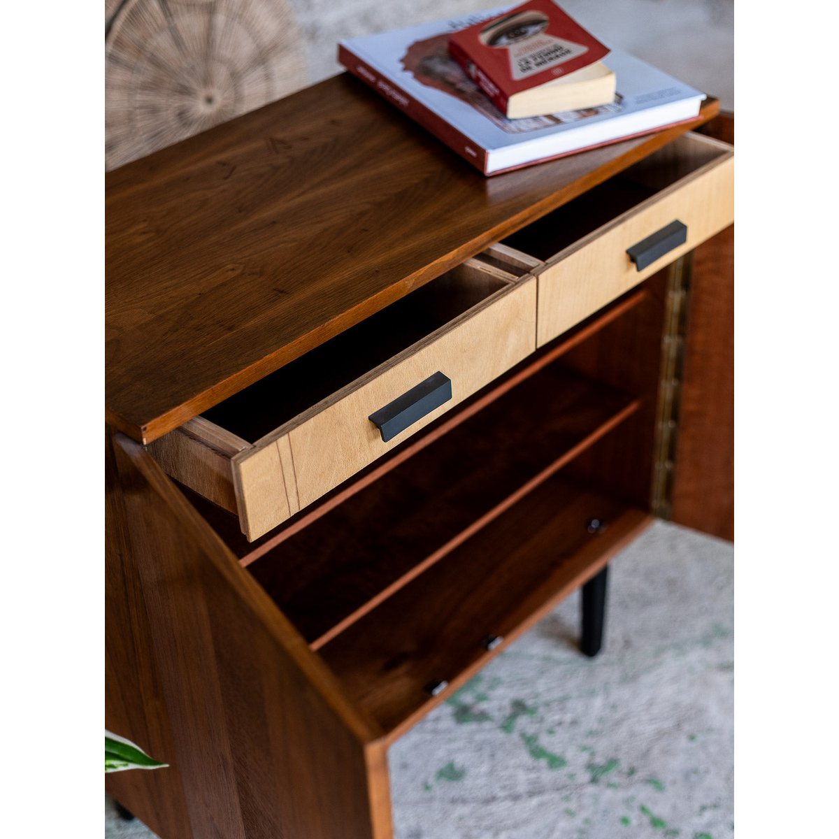 Buffet contemporain en bois Gustave N°1644 - Bon état bois foncé, DEBONGOUT
