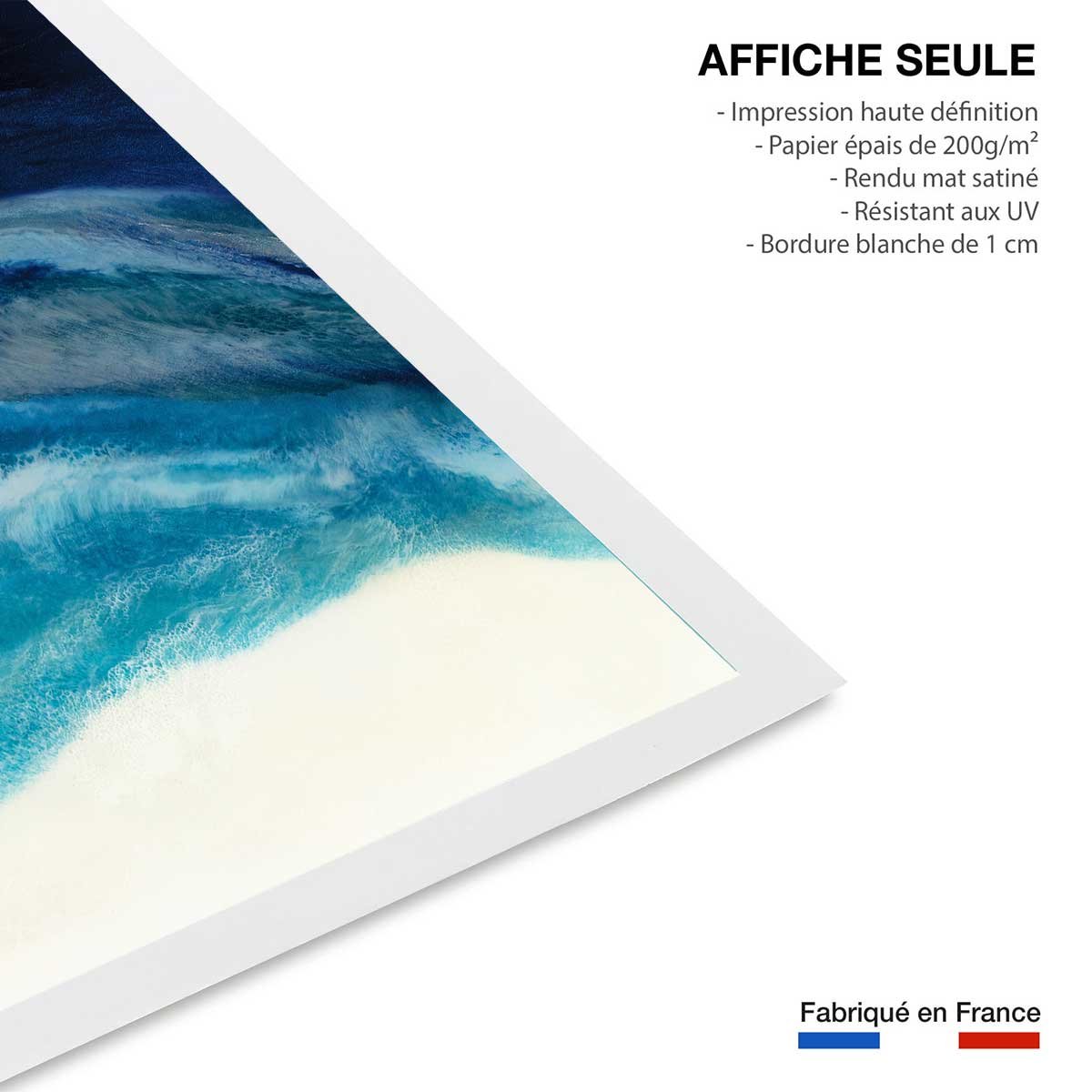 Poster abstrait blue crawling affiche seule, HEXOA