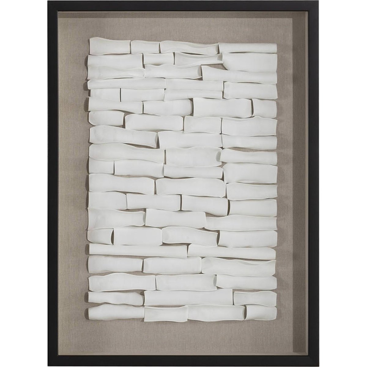 Tableau mural contemporain en relief noir, crème et blanc, RECOLLECTION