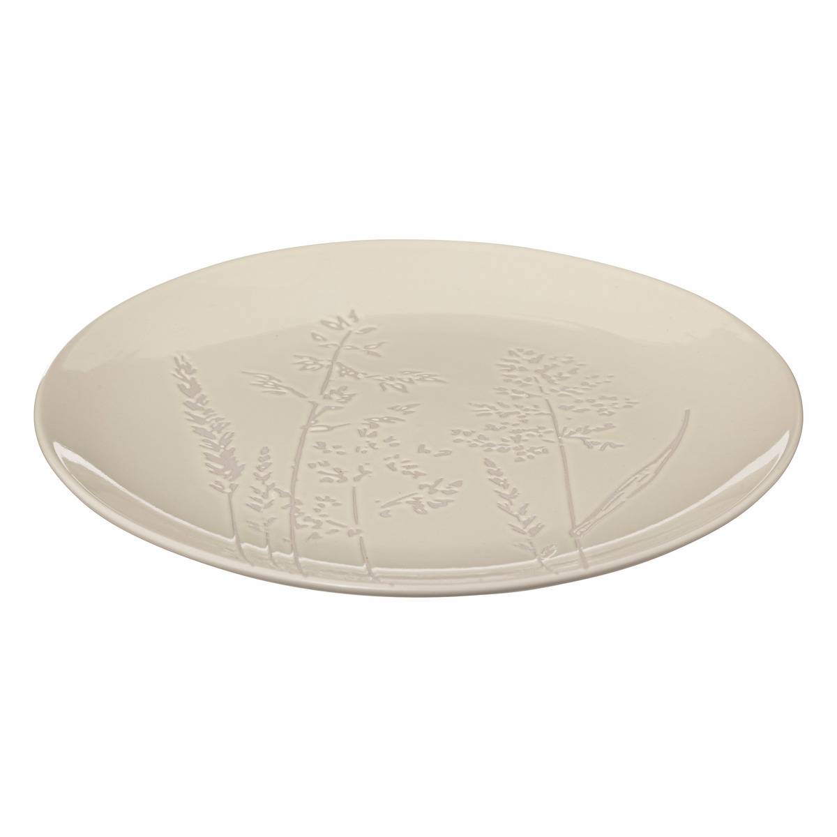 Lot de 6 assiettes plates en céramique ELSA blanc, SECRET DE GOURMET