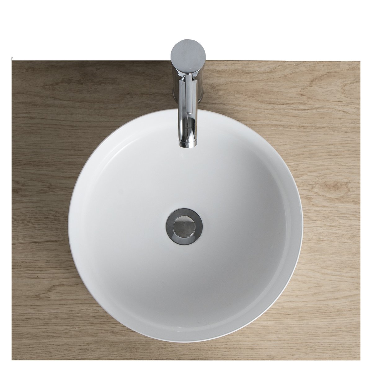 Meuble simple +vasque +miroir ATOLL bois clair, MOB IN
