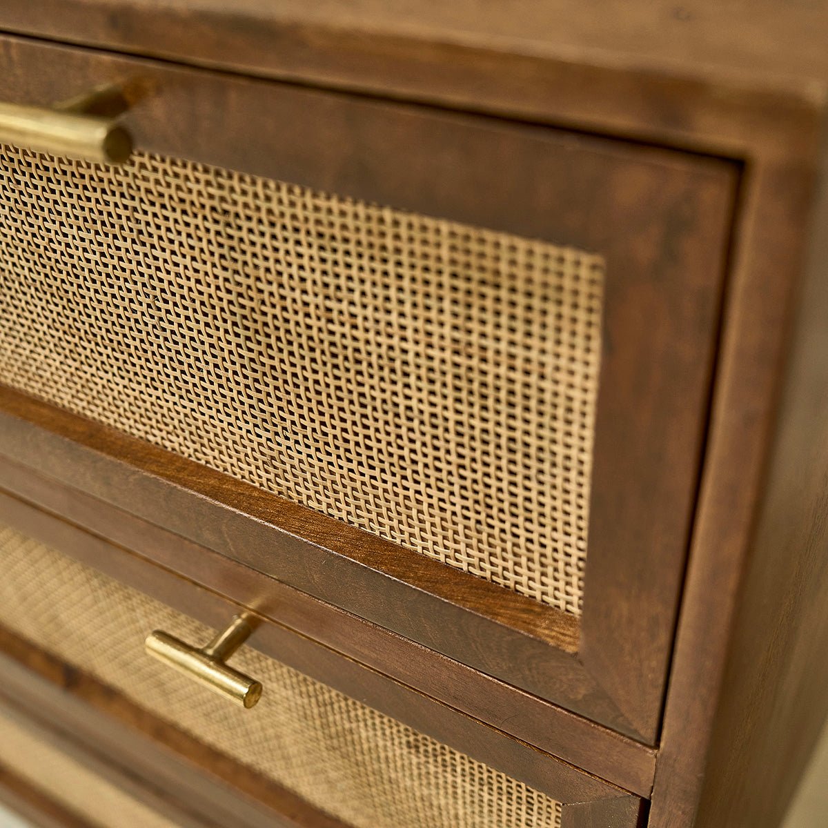 Commode en bois et cannage 90 cm 3 tiroirs RAPHAEL marron, BERAH GETAH