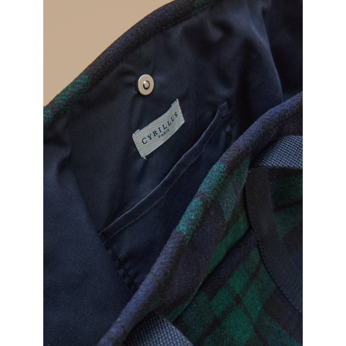 Tote Bag tartan carreaux bleu/vert, CYRILLUS