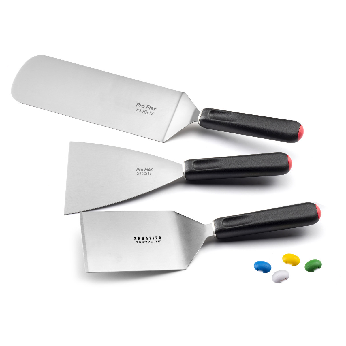 Set 3 spatules Barbecue - PRO FLEX noir, SABATIER TROMPETTE