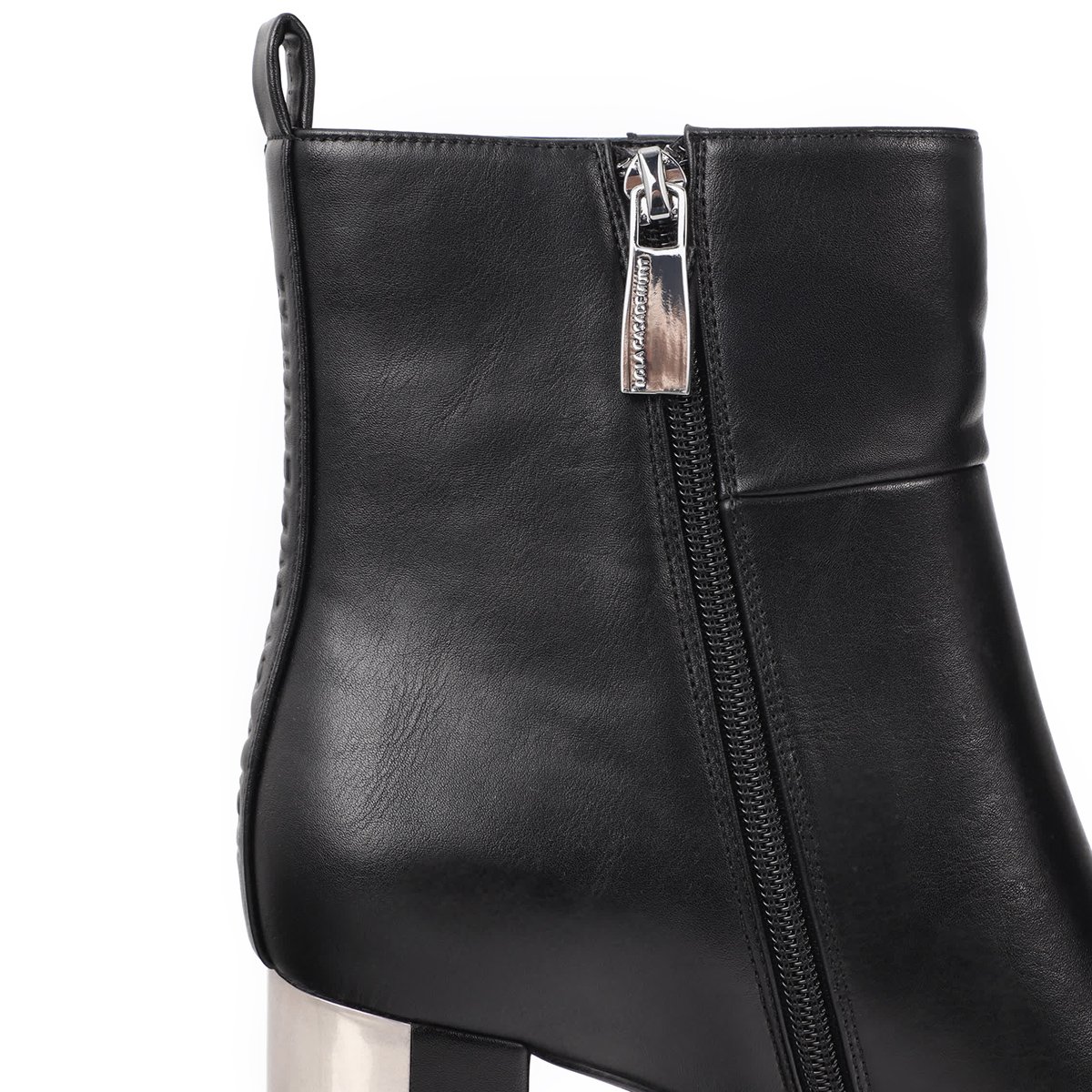 Bottines à plateforme et talon bloc métallique noir, LOLA CASADEMUNT