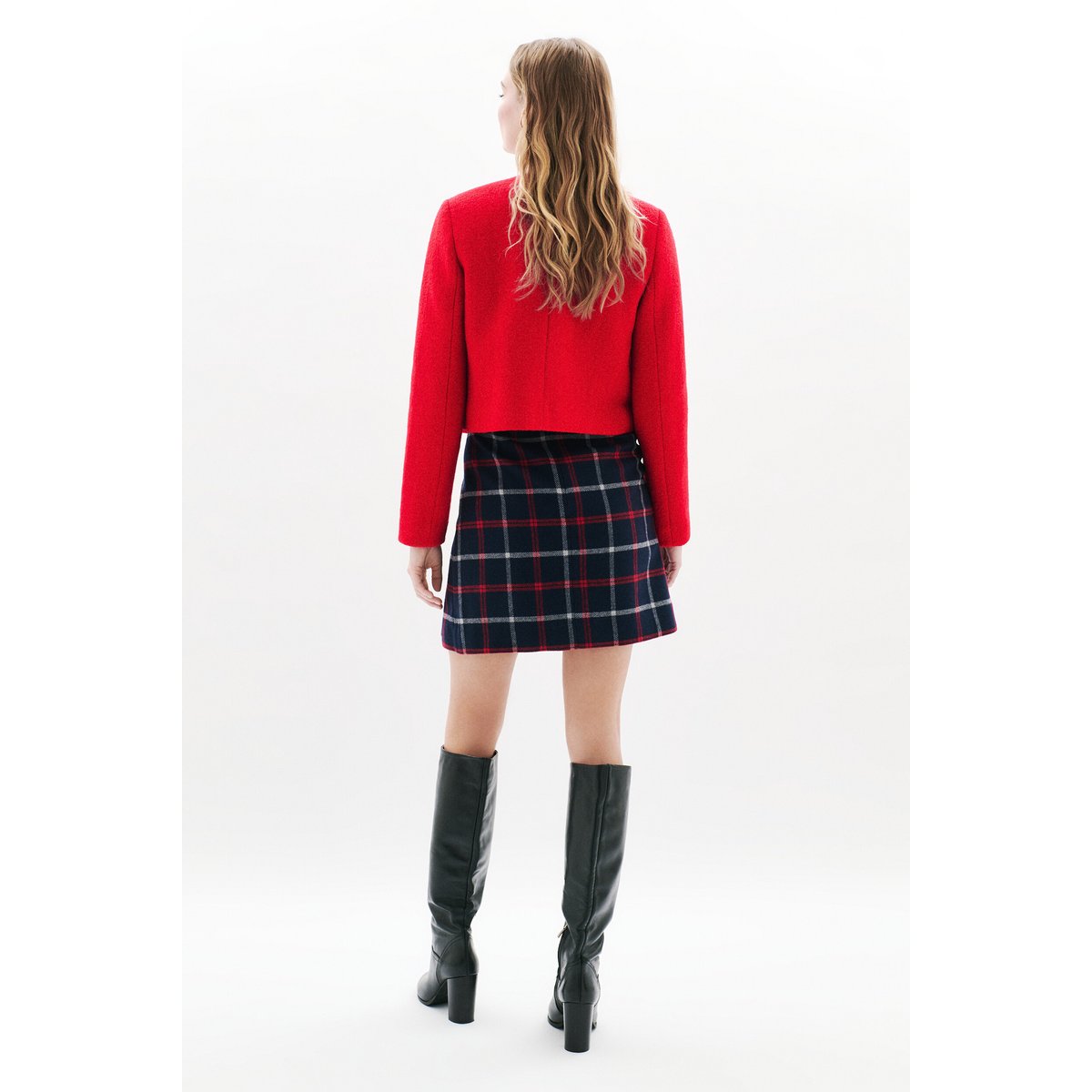 Veste cropped laine VALMONTLAINE rouge, CAROLL